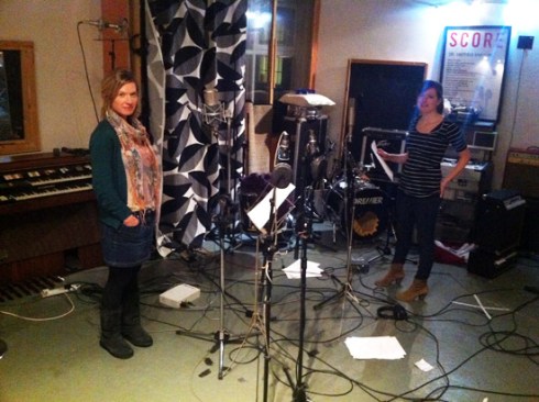 Nik and Val in the studio