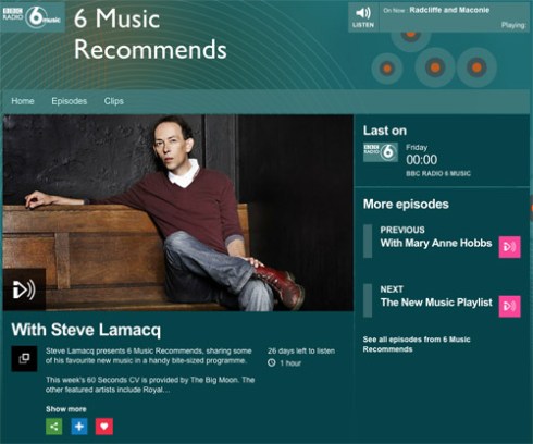 Steve Lamacq's 6 Music Recommends show